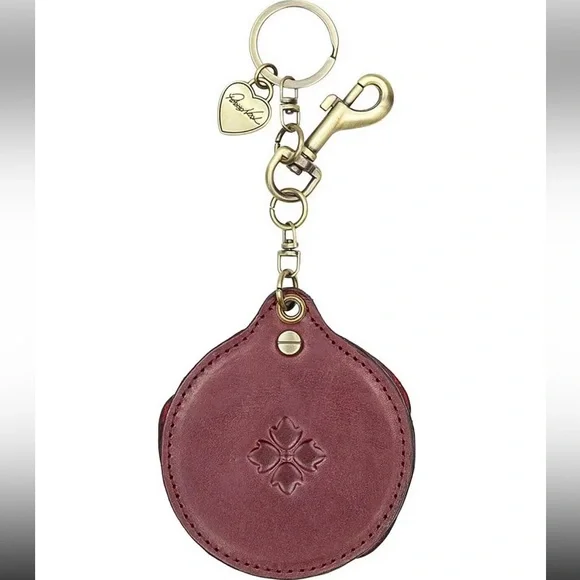 NWT-Patricia Nash-SET-Borriana Rose Crossbody &Mirror Fob Bag Charm-Oxblood-$198 - Picture 15 of 16